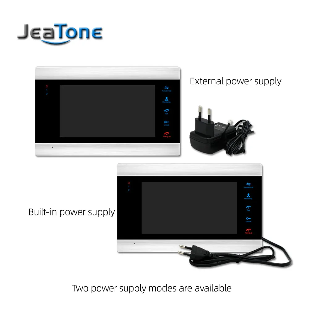 

Jeatone Home Video Intercom Video Door Phone for Apartment 7" Monitor 1200TVL Doorbell Camera with Motion Detection,Auto Record