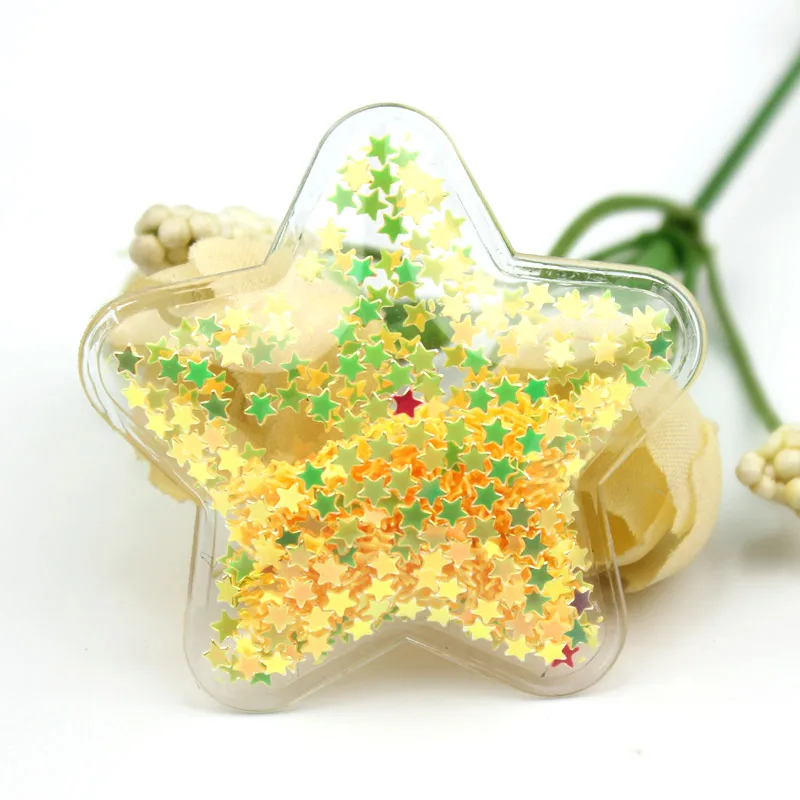 12 шт. 5 см ПВХ звезда прозрачные Bling bling Star струящиеся аппликации для детей BB зажим