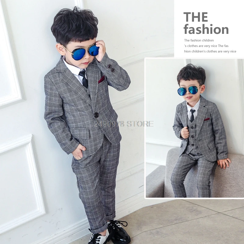 Костюм для мальчиков из блейзера жилета брюк и галстука 4 шт. | Детская одежда
