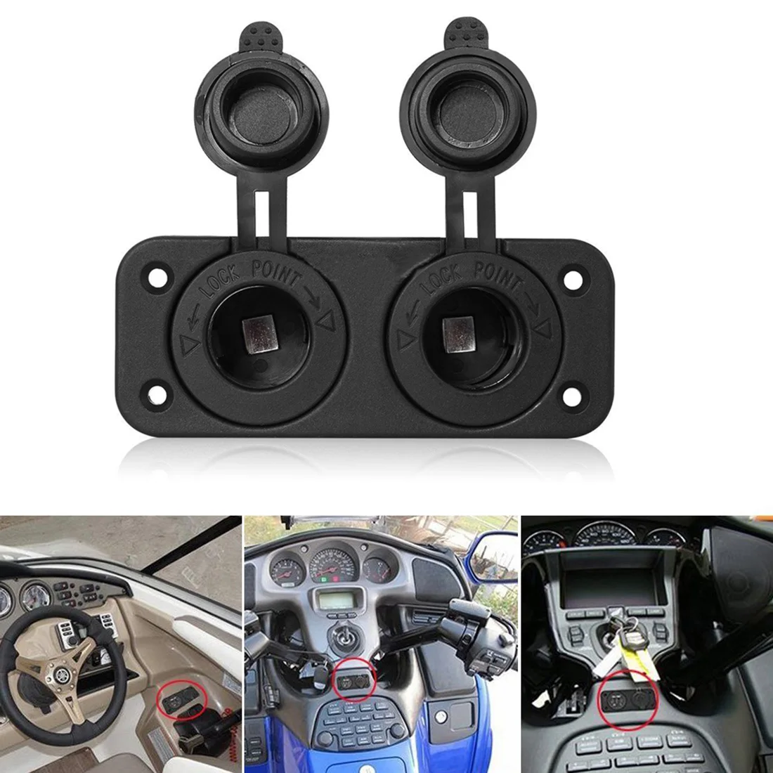 High Quelity Dewtreetali 12V Black Dual 2 Socket Splitter Car Auto Cigarette Lighter Charger Adapter Outlet Accessories