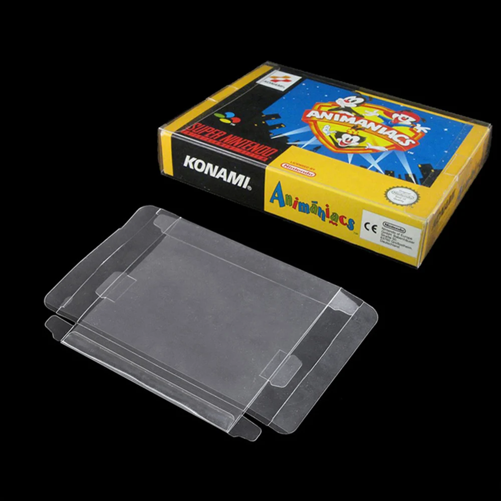 Clear PET Cartridge Display Box Plastic Protector Case Sleeves Cover for SNES N64 CIB Boxed Games Cart 50pcs/Lot |
