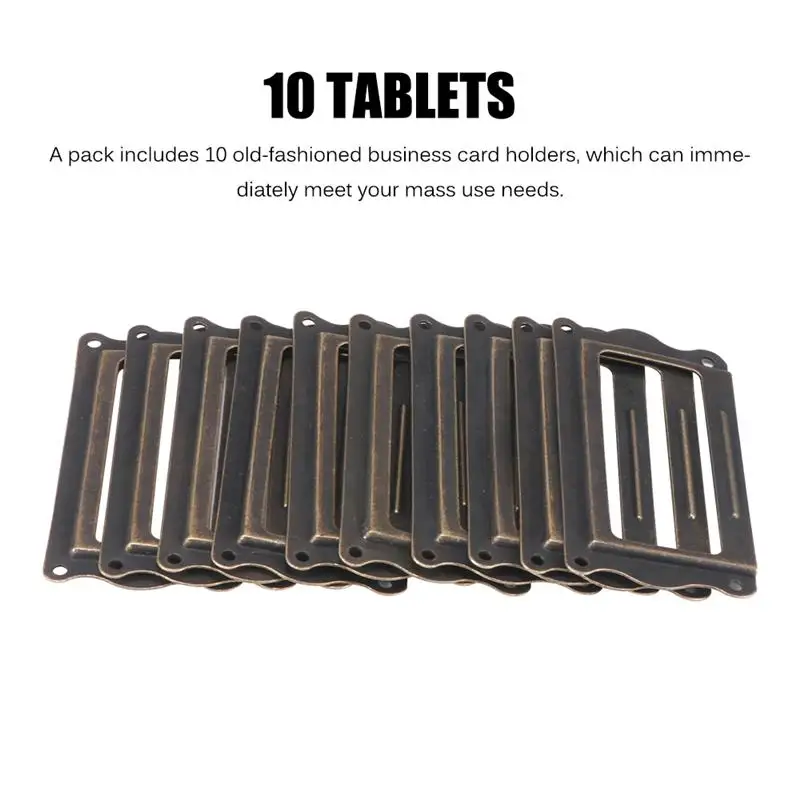 10 шт. латунная ручка &quotпод старину&quot Этикетка Потяните рамка имя держатель для