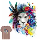 Красочные патчи с львиной головой для самостоятельного нанесения тепла, термонаклейки для одежды, футболок, декоративная печать