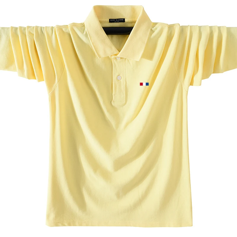 Men's 100% Cotton Autumn Long sleeve Embroidery Logo Polo Shirt Casual Brand Polos Homme Fashion Clothing Lapel Top S-5XL