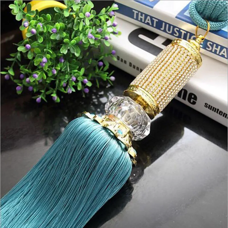 Завязки на шнурке с кристаллами для окон завязки бахромой украшение комнаты