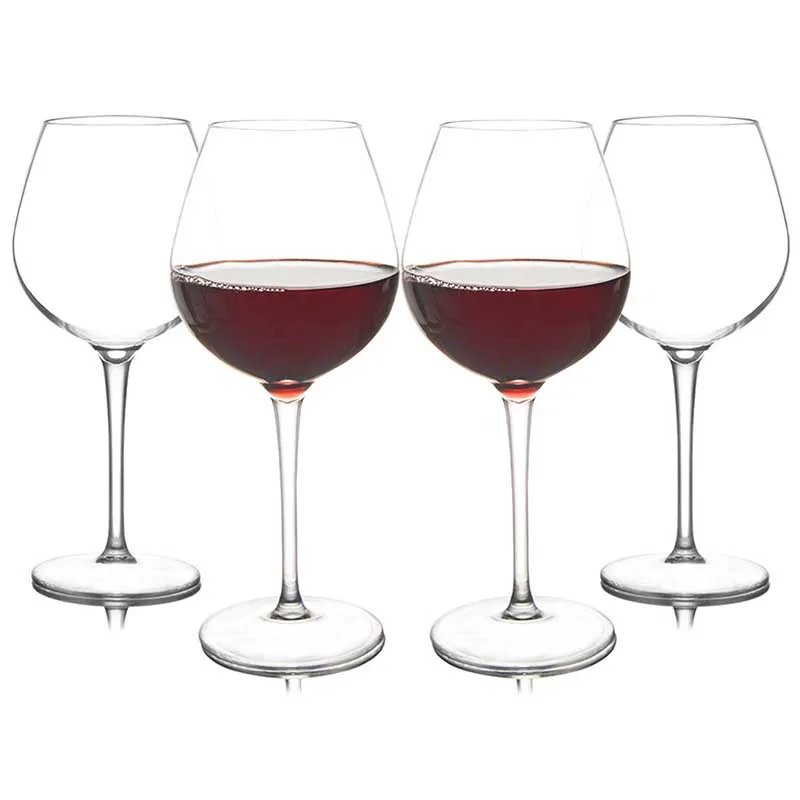 

4Pcs/Set Unbreakable Plastic Red Wine Glasses Safe Crystal Clear Goblet Reusable For Home Wedding Christmas Travel Bar Family