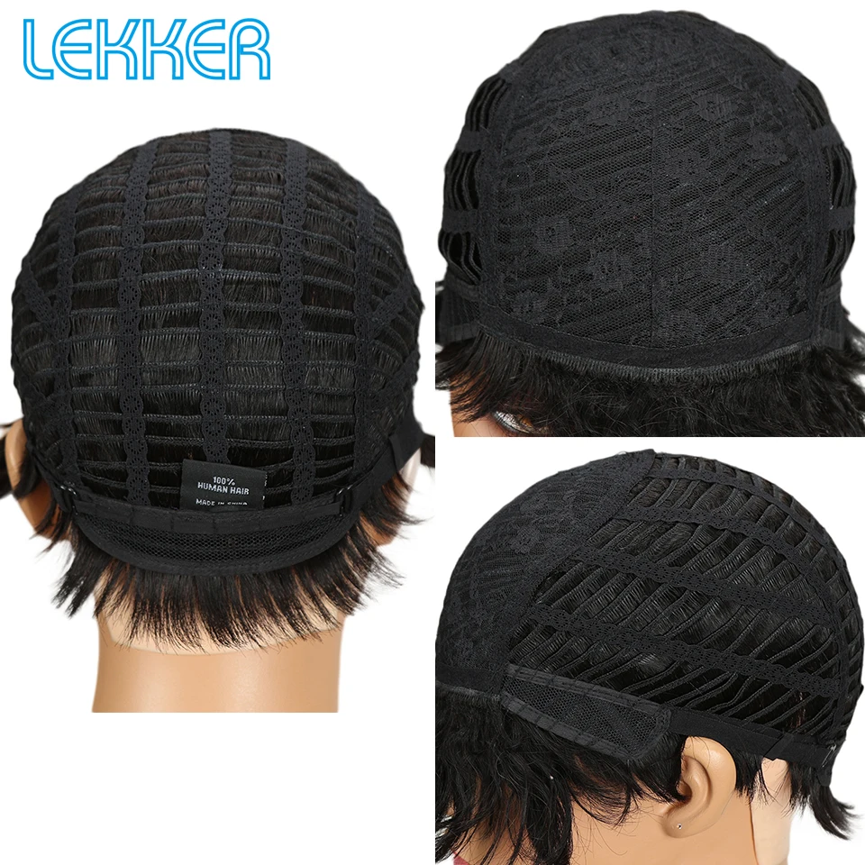 Lekker парики короткие из человеческих волос бразильский Реми 100% человеческие