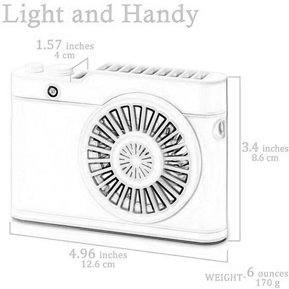 

Practical Hanging neck handheld camera fan Electric Camera Fan Customized Mini Creative Small Fan Gift