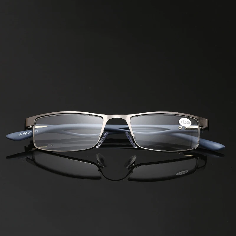 

Seemfly Metal Square Reading Glasses Men High Definition Business Eyeglasses Hyperopia Glasses Unisex With Degree +1.0 to +4.0