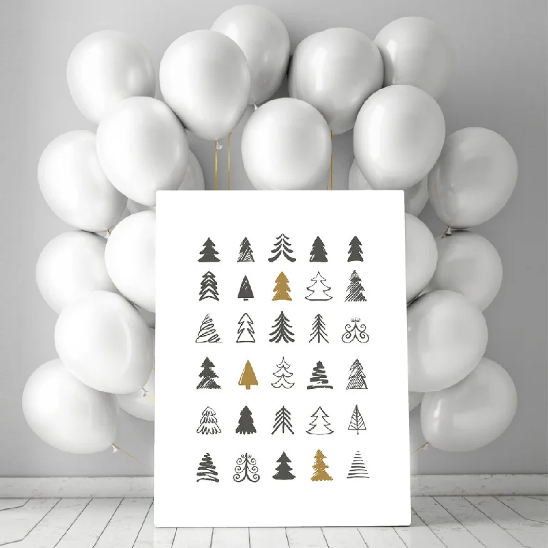 Настенная Картина на холсте праздничное украшение рождественская елка печатный