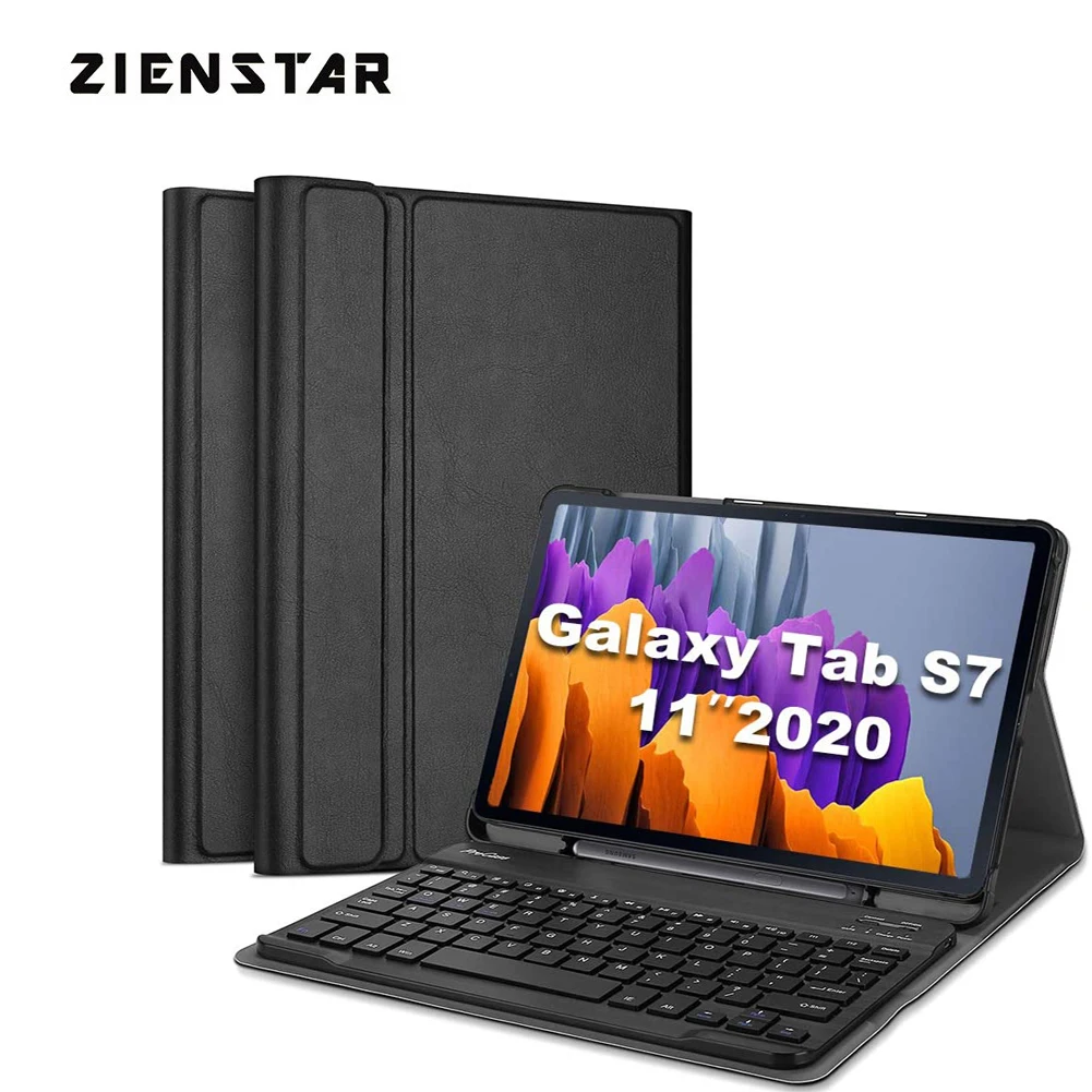 

Zienstar AZERTY French Wireless Bluetooth Keybaord & Magnetic Leather Case for Samsung Galaxy Tab S7 11"，A7 10.4" 2020