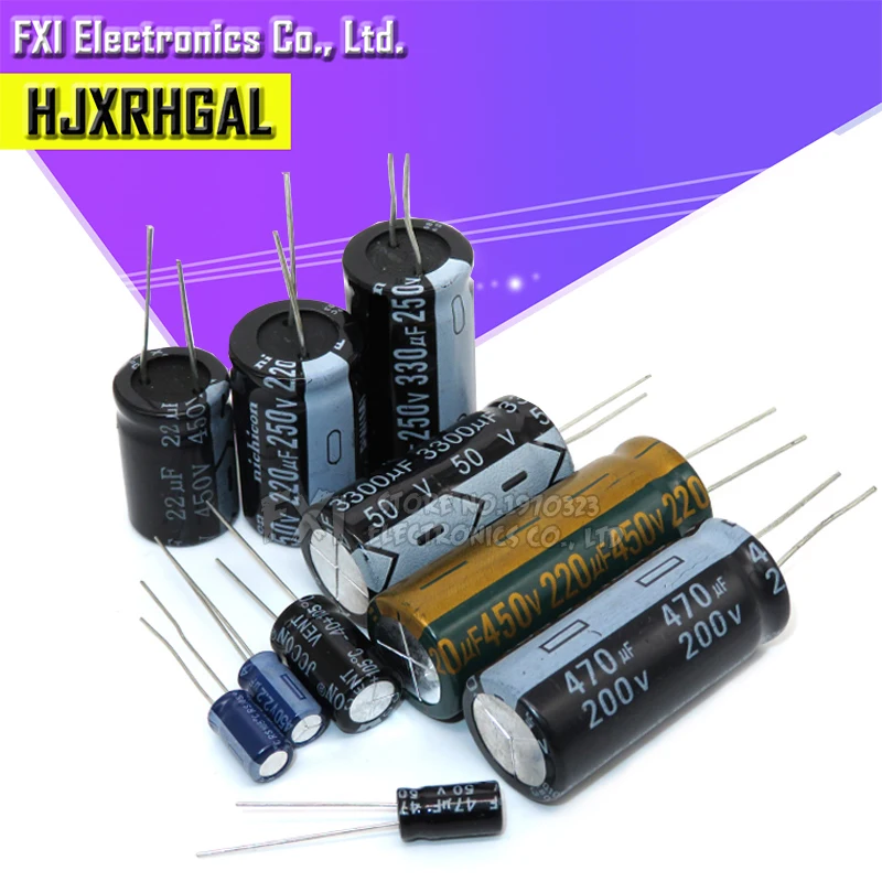 10 шт. электролитический конденсатор 50V2200UF 16*25 450V47UF 16V1500UF 10*20 35V1000UF 13*21 400V6.8UF 10*13 25V2200UF