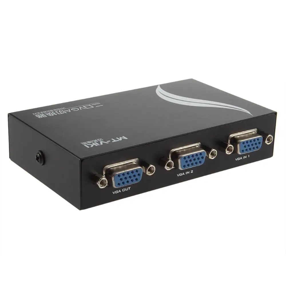 Mini 2 Road Port VGA SVGA LCD Monitor Switch to 1 Selector Box Portable Switcher for HD TV DVD PC MP3 | Компьютеры и офис