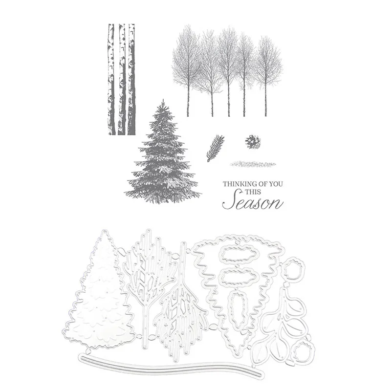 Прозрачные прозрачные штампы для рождественской елки/декоративные скрапбукинга