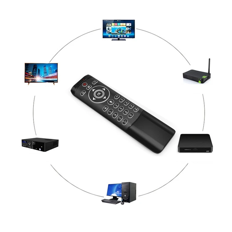 Bundwin MT1 Voice air mouse with Microphone IR Learning Gyroscope Wireless 2.4G remote control for X96 max Android TV BOX | Электроника