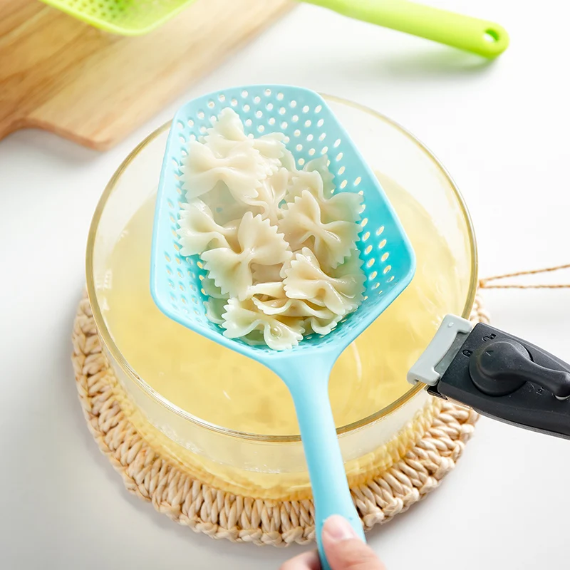 Безопасный большой дуршлаг термостойкий противоожоговый для жареной еды