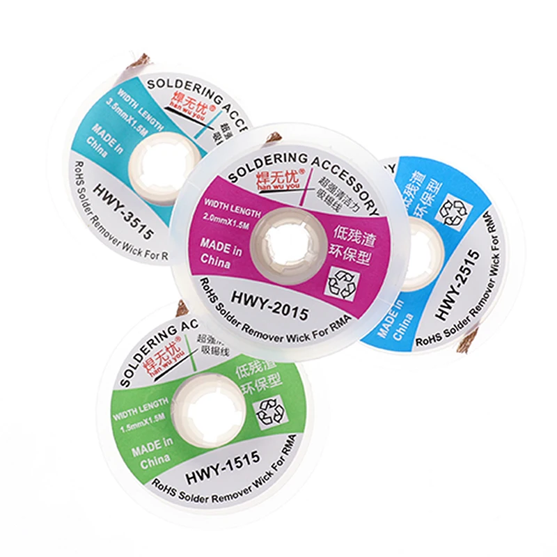 DIY 1.5mm 2mm 2.5mm 3mm 3.5mm 1.5M Length Desoldering Braid Welding Solder Remover Wick Wire Lead Cord Flux BGA Repair Tool - купить по