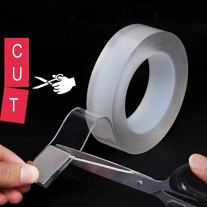 

1M/3M/5M Nano Tape Double Sided Magic Tapes Transparent NoTrace Reusable Waterproof Adhesive Tape Cleanable Home Band