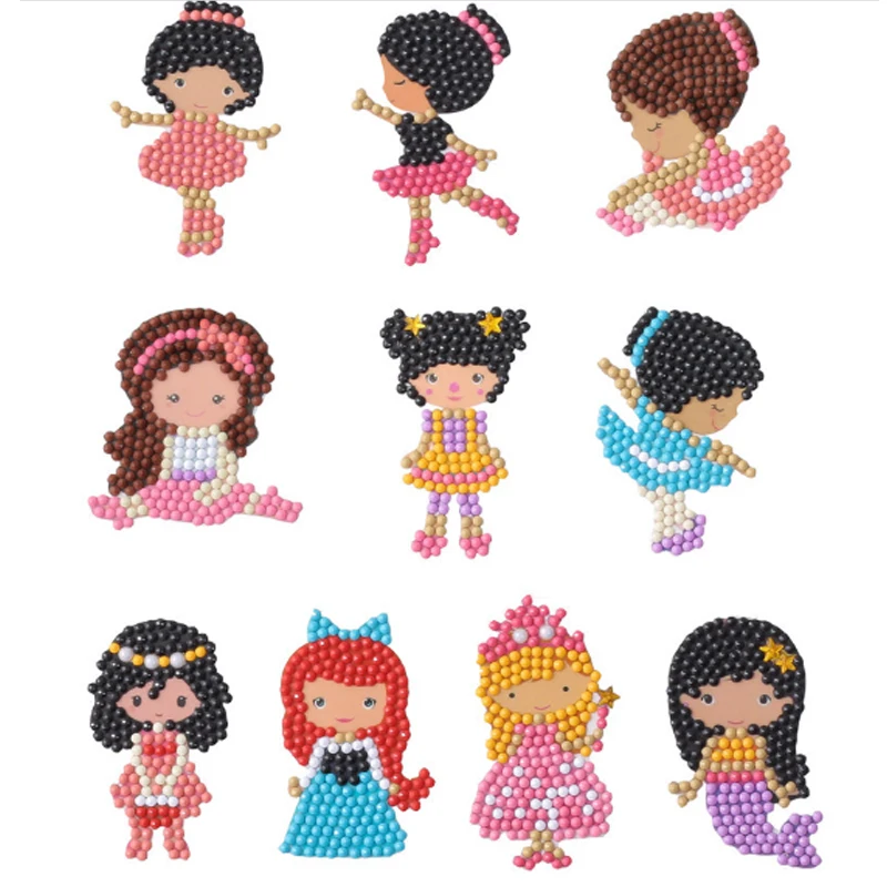 Mini Cartoon Round Diamond Painting for Kids Embroidery Children DIY Decoration Everything Creative Sticker | Игрушки и хобби