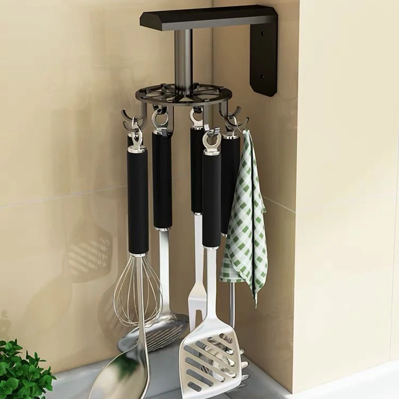 

Настенная полка для ванной комнаты, вращающиеся крючки