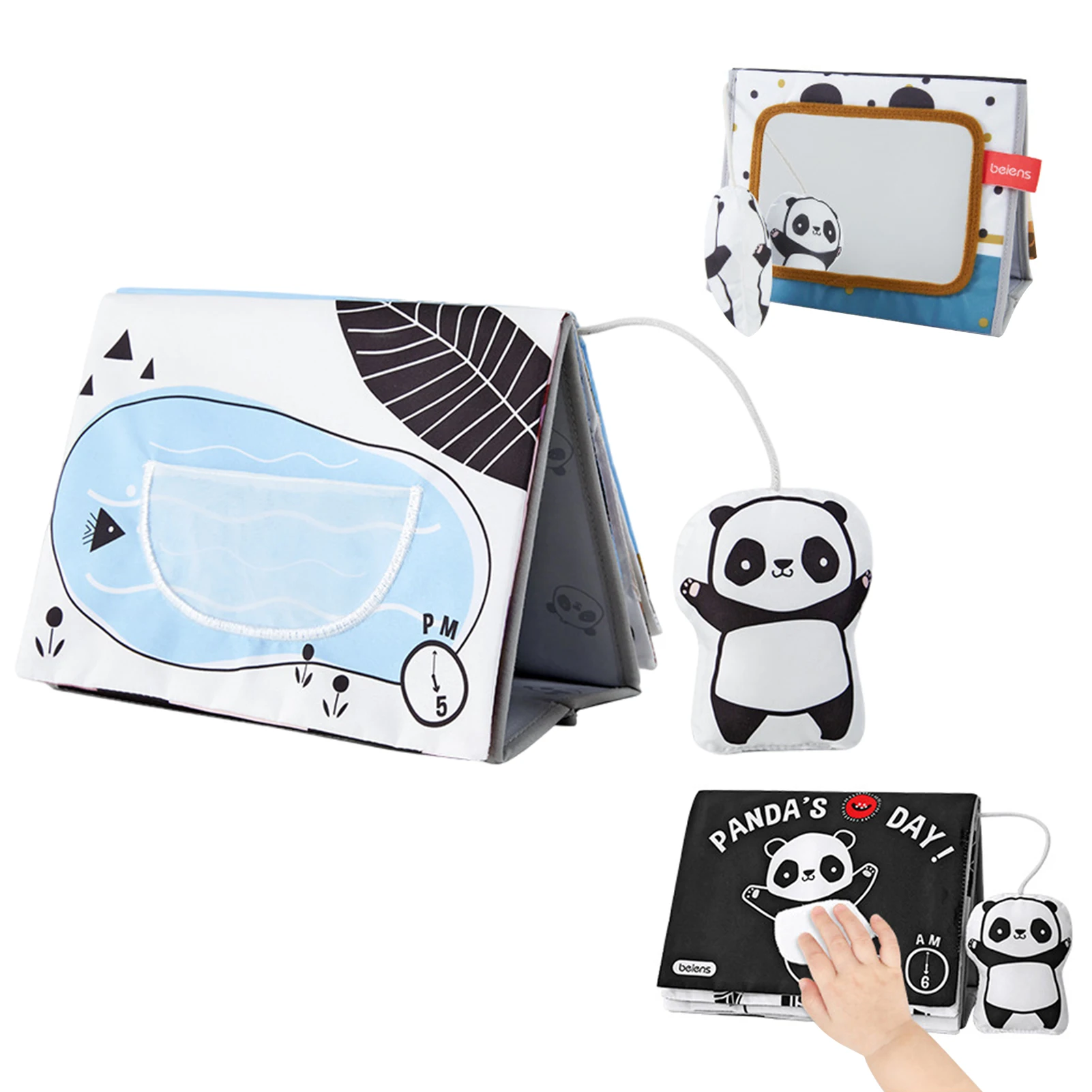 

Baby Cloth Book Tummy Time Panda Desk Calendar Soft Cloth Books Toddler Early Learning Develop Cognize Reading Book Amicably