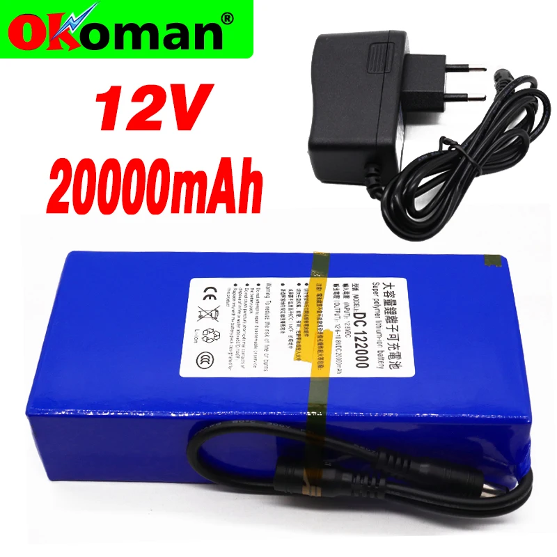 Высокое качество супер перезаряжаемые портативный 12v 20000mAh литий ионный