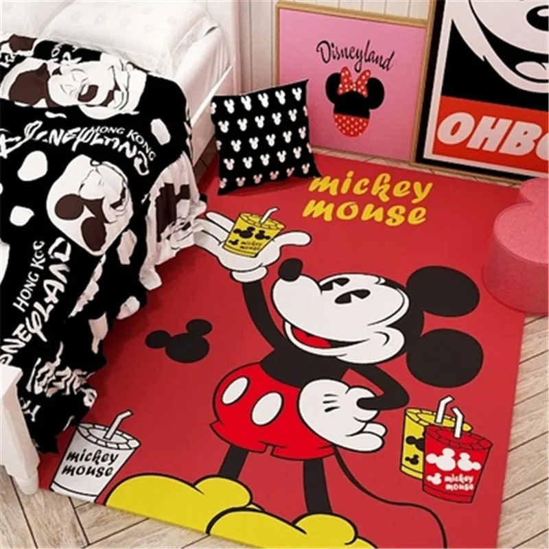 

160x80cm Mickey Minnie Kids Play Mat Carpet Polyester Rug and Carpets for Living Room Floor Bedroom Bathroom Home Door Mat