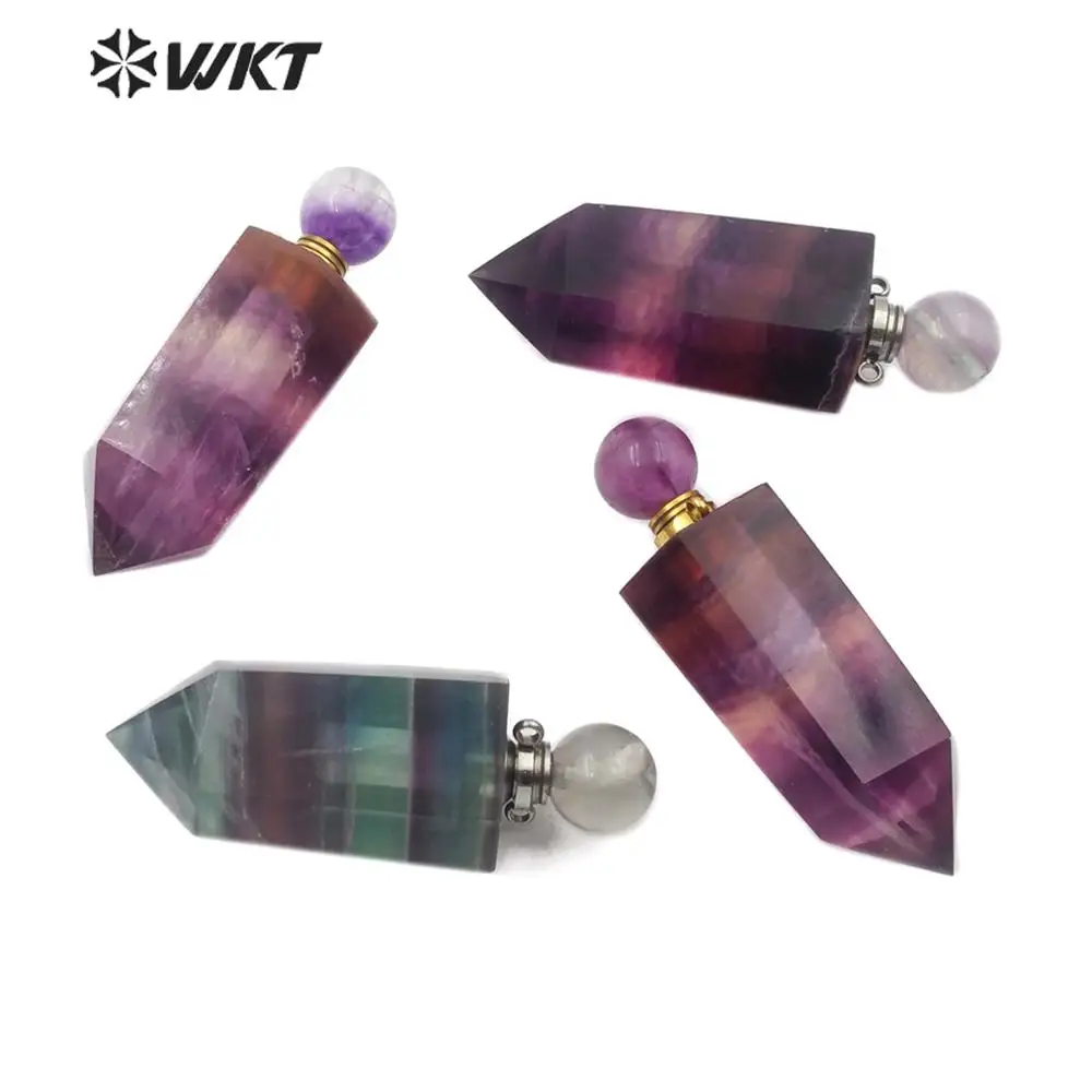 mix (Randomly send) WT-P1473 натуральный камень подвеска в виде бутылочки парфюма с золотой, серебряный, двухслойный круговой крюк Цепочки и ожерелья с подвесками модные женские ювелирные изделия - Окраска металла: mix (Randomly send)