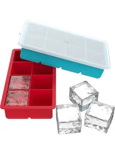Récipient de congélation des aliments en silicone avec couvercle, boîte  d'emballage congelée, 4 cubes, moules, stock prêt - AliExpress