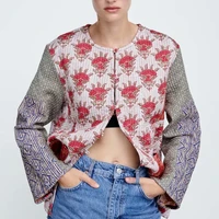 new floral patchwork both sides wear jackets for women 2021 fashion long sleeve womens autumn casual loose coats clothing