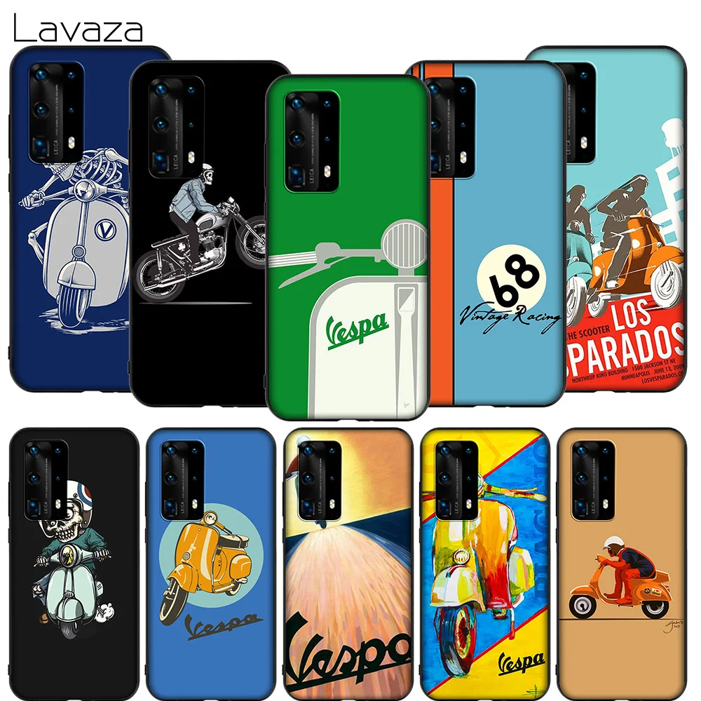 Мягкий чехол Lavaza Vespa для скутера Huawei P8 P9 P10 P20 P30 Y6 Y7 Y9 Lite Pro P Smart Nova 2i 3i Mini 2018|Бамперы| |