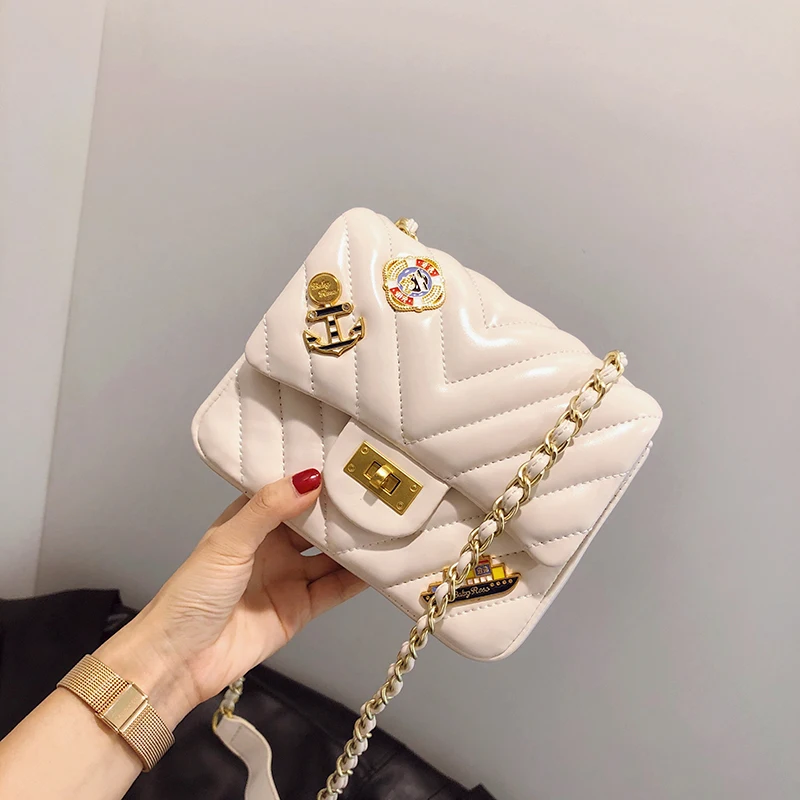 Женские сумки через плечо DOMYBEST с металлическим узором в виде сердца на цепочке