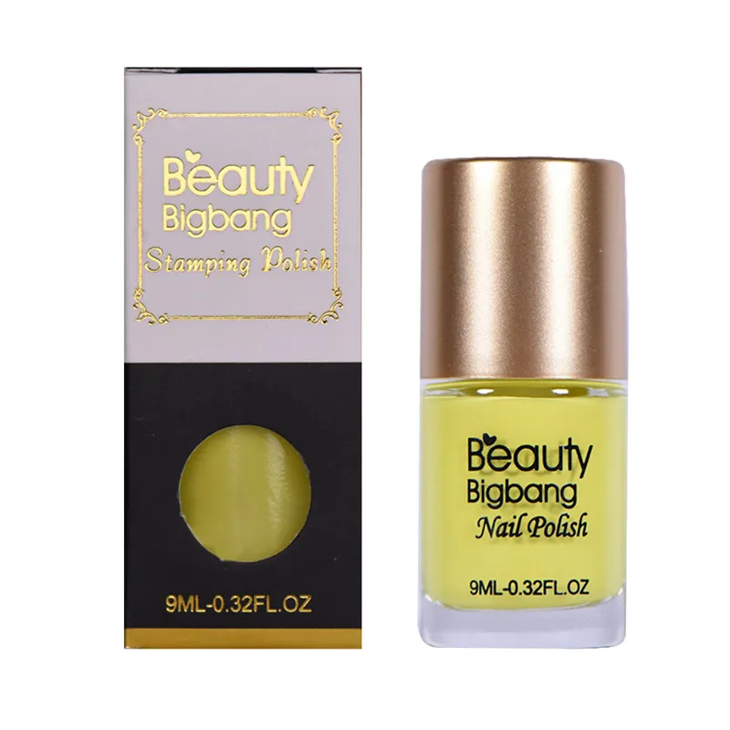 

BeautyBigBang Yellow Nail Stamping Polish 9ml Printing Varnish Lacquer For Nail Art Stamping Plates Permanent Nail Polish