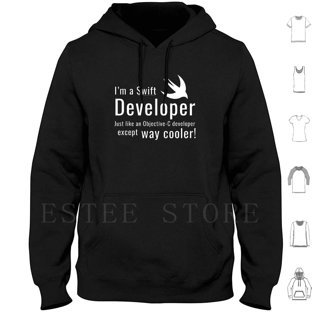

Я Быстрый разработчик-темные худи с длинным рукавом, программатор программатора Ios Swift, Объектив C Geek
