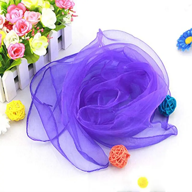 Toallas de gasa para baile y malabares, pa&ntilde;uelo de gasa pr&aacute;ctico de color caramelo para gimnasio, 6 colores-1