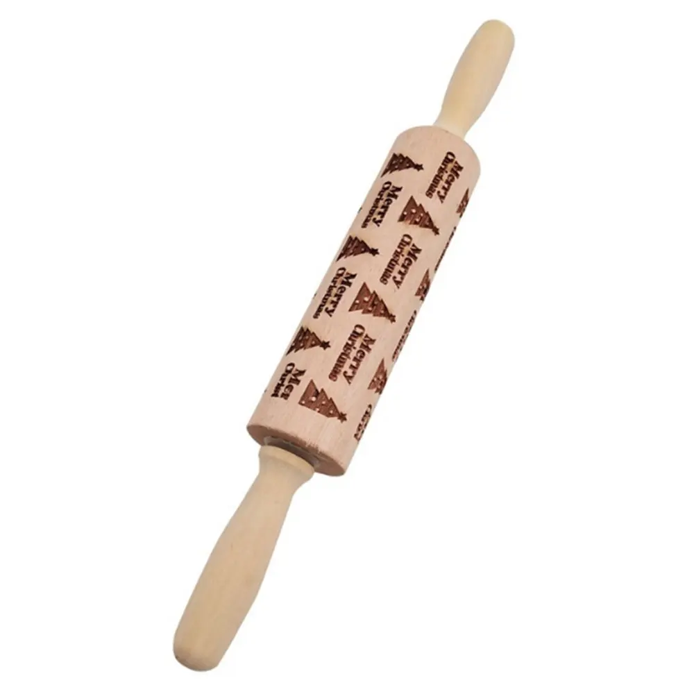 Bakng Mold Wood Tool Embossing Rolling Pin Cake Carving Gingerbread DIY Christmas | Дом и сад