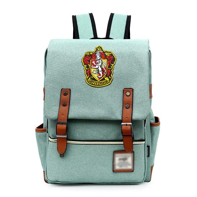 Магический Хогвартс Ravenclaw Слизерин Гриффиндор мальчик Девочка студенческая школьная сумка подростковые школьные сумки холст вышивка рюкзак - Цвет: K