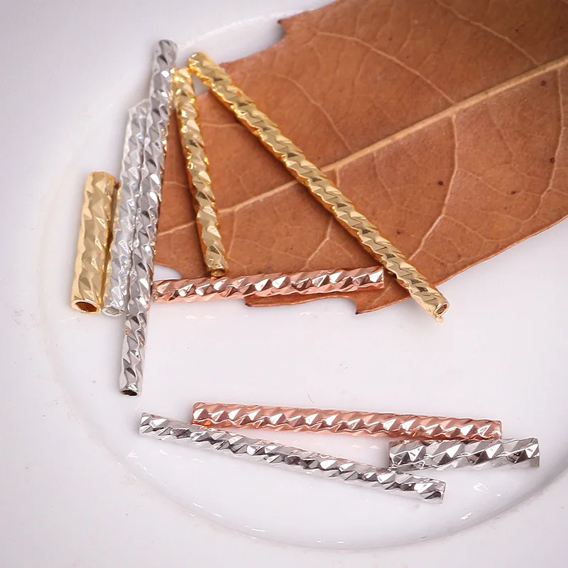 20 шт длинные медные прямые трубки с соединителями наполнитель бусины