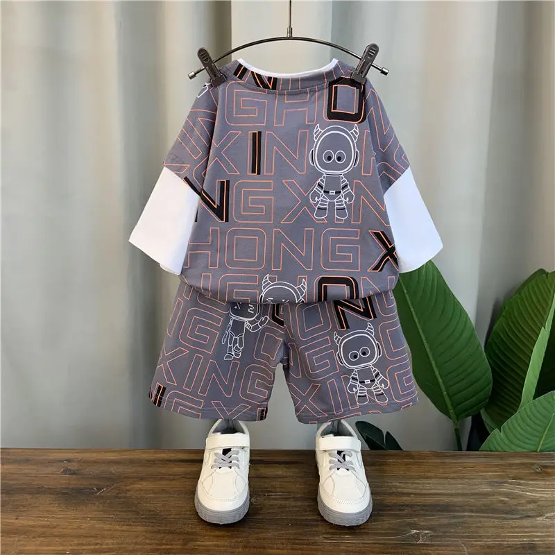 Рубашка и шорты с коротким рукавом для мальчиков на возраст 2-10 лет |