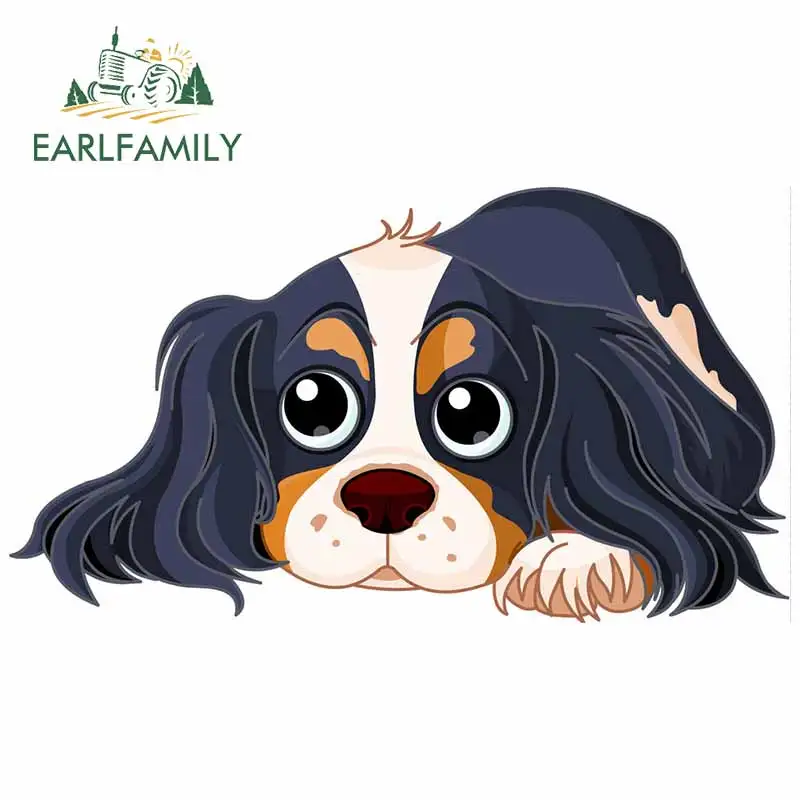 

EARLFAMILY 13 см наклейки на мотоцикл спаниель собака наклейка виниловый материал наклейки окклюзия царапины украшение