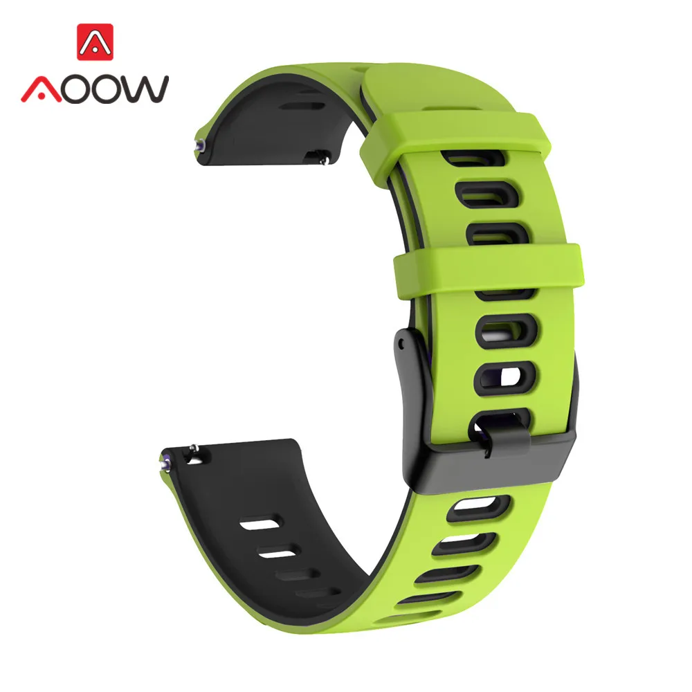 Green 20 мм спортивный силиконовый ремешок для часов samsung Galaxy Watch Active2 40 мм 44 мм 42 мм Active 2 Garmin Amazfit huawei Band ремешок Correa - Цвет ремешка: Green