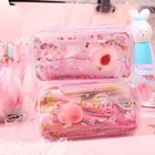 Милые зыбучие пески Карандаш Чехол высокого Ёмкость карандашей, пенал прозрачные блестящие Карандаш Чехол для ручка для девочек коробка школьных принадлежностей