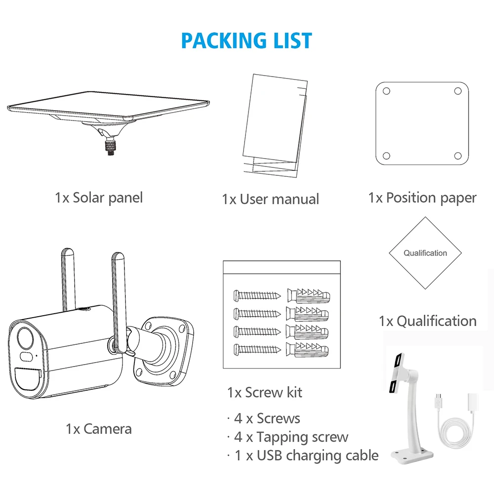 

Tuya WIFI Camera Outdoor Solar Panel 1080P IP Camera Rechargeable Battery Powered Colorful Night Vision Surveillance Camera