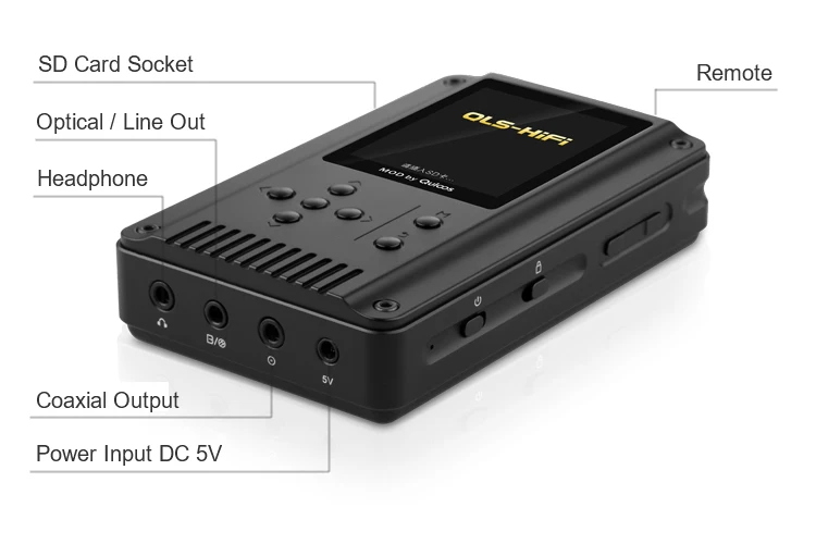QLS QA360 mid hifi плеер DAC CS4398 24 бит/192 кГц DSD AIFF FLAC APE ALAC CUE WAV Портативный HiFi музыкальный