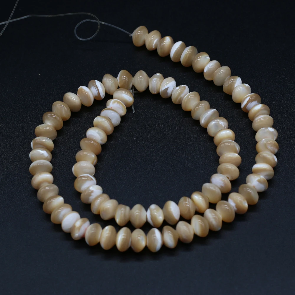 

Natural Freshwater Shell Loose Beaded 5x8mm Fine Abacus Shape Shell Beaded for Theme Party Making Jewelry Necklace Bracelet
