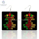 Черные свободные геометрические деревянные висячие серьги SOMESOOR в стиле июнь, большие квадратные и круглые Висячие петли, украшения для женщин, подарки