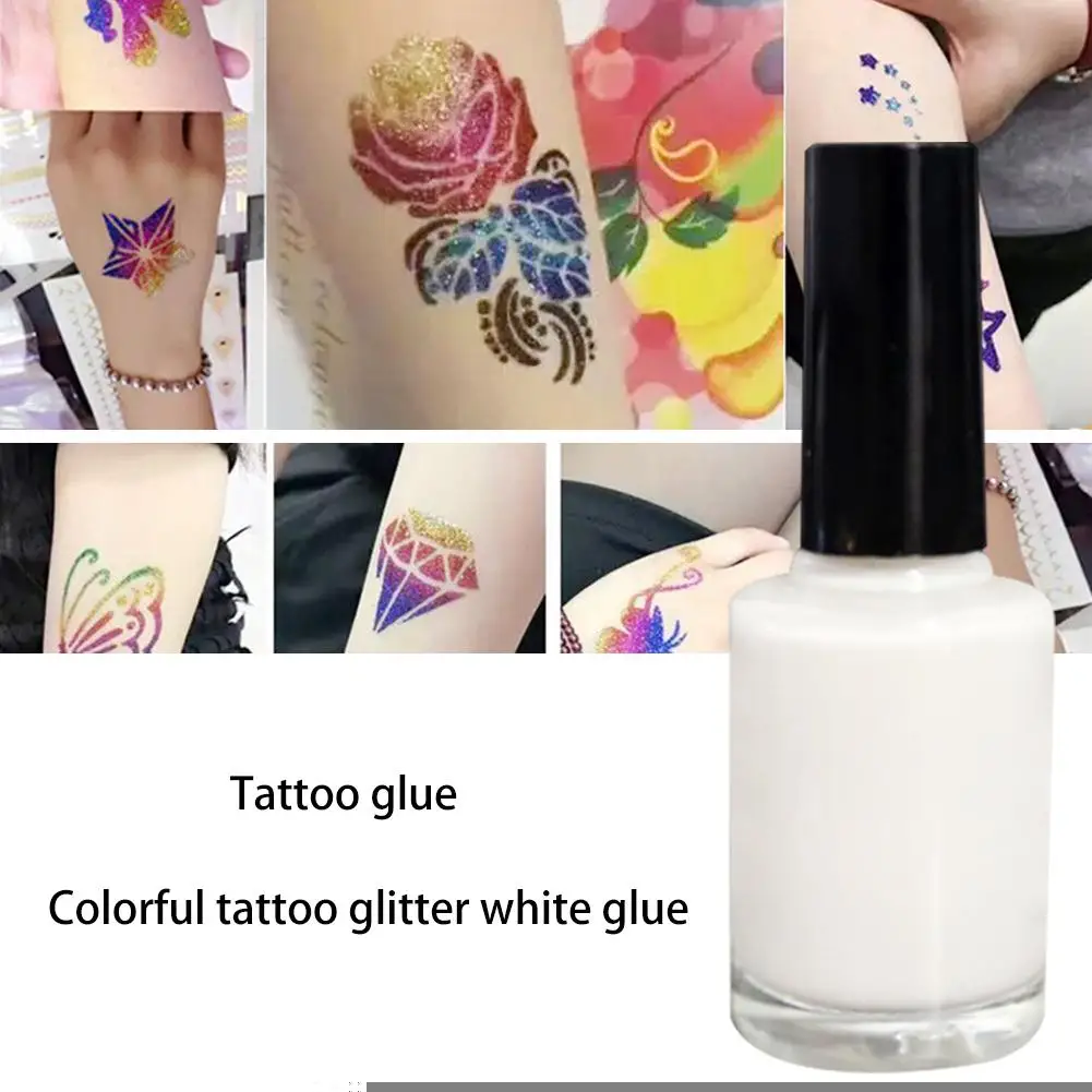 Алмазная красочная татуировка блестящий белый клей для кожи украшение тела