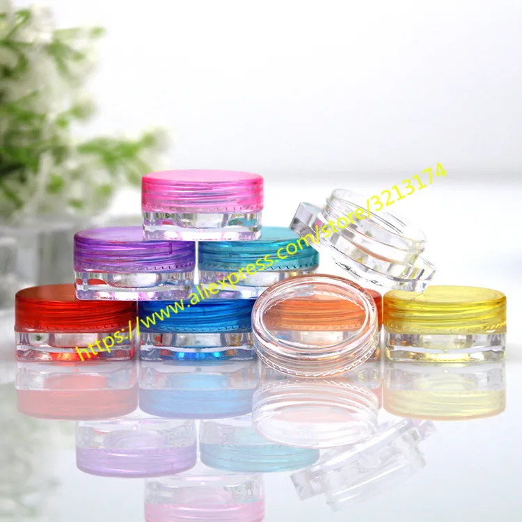 3g 5g Прозрачный Пустой Крем квадратная банка косметический контейнер образец