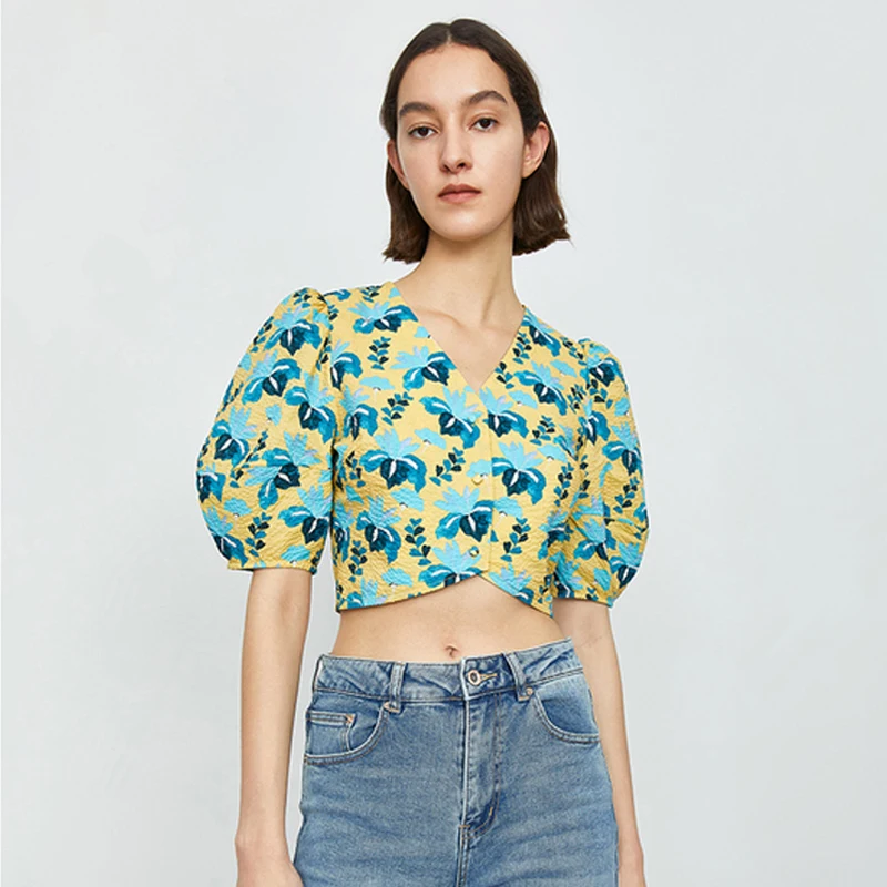 

HOUZHOU Hawaiian Women's Shirt Elegant Blouses Casual Short Sleeve Vintage Harajuku Top Beautiful Clothing Summer Fashion 2021