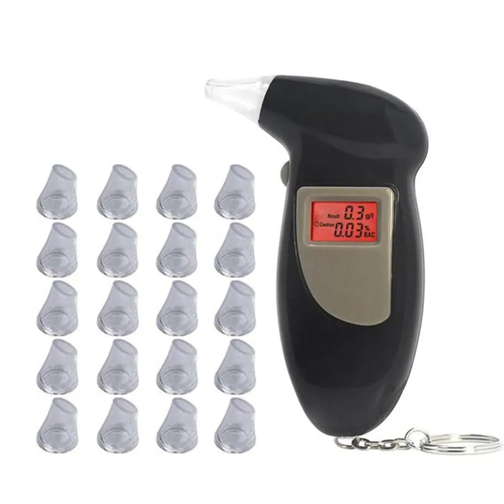 

Handheld Backlight Digital Alcohol Tester With 30/10 Pcs Mouthpieces Digital Alcohol Tester Analyzer Detector